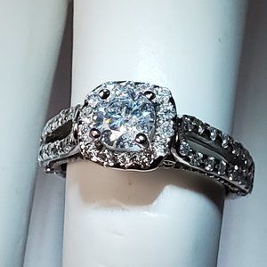 14K white gold diamond ring